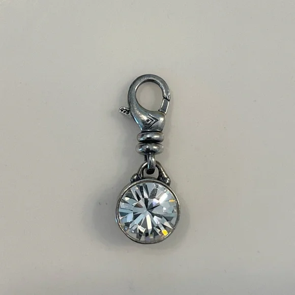 Silpada Silver Charm with Clear Swarovski Crystal in a Bezel Setting - Picture 1 of 6